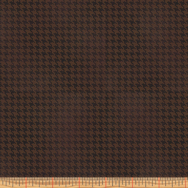 Harvest Berry: Blushed Houndstooth Brown-  By Benartex Sold By the Yard