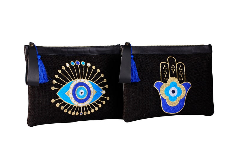 Embroidered Clutch Purse Evil Eye Bag Crochet Summer Clutch Etsy UK
