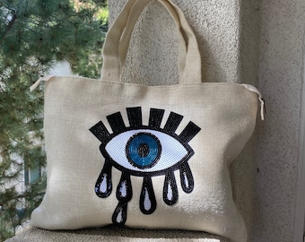 evil eye tote bag