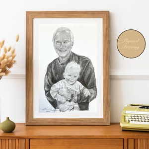 Gift for Dad from Daughter, Father Birthday Gift, Father&#39;s Day Gift, Custom Portrait from Combined Photos, Add/ Remove Person, Gift from Son