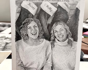 Benutzerdefinierte Traditionelles Bleistift Familienporträt: Handgezeichnet Von Ihren Fotos