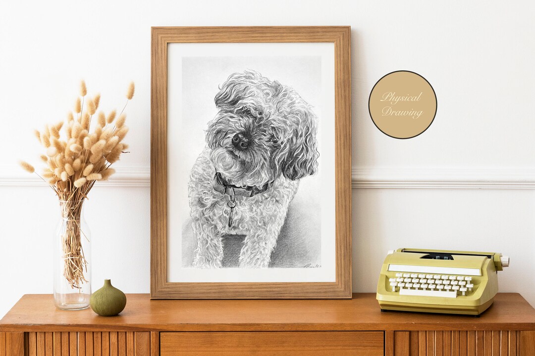 Custom Pet Portrait: Handmade Pencil Dog & Cat Drawing - Etsy