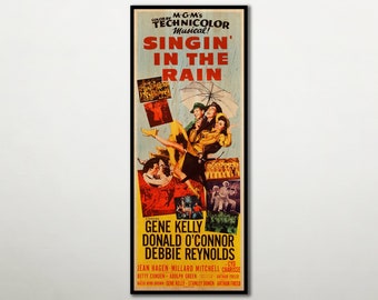 Large WOOD wall art "Singing in the Rain" poster, WOOD decor movie posters gifts for men and women, Large canvas art poster for movie lovers