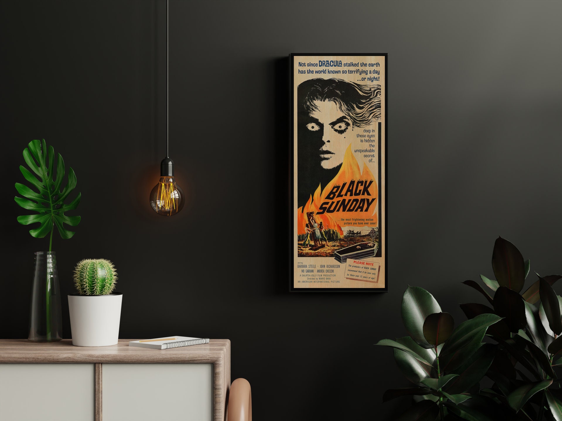Black Sunday WOODEN POSTER, Extra Large Cool Unique Gift for
