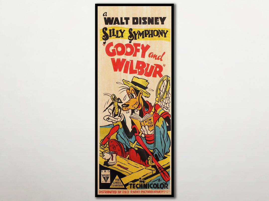Goofy and Wilbur WOOD POSTER, Gorgeous Gift for Walt Disney Movie