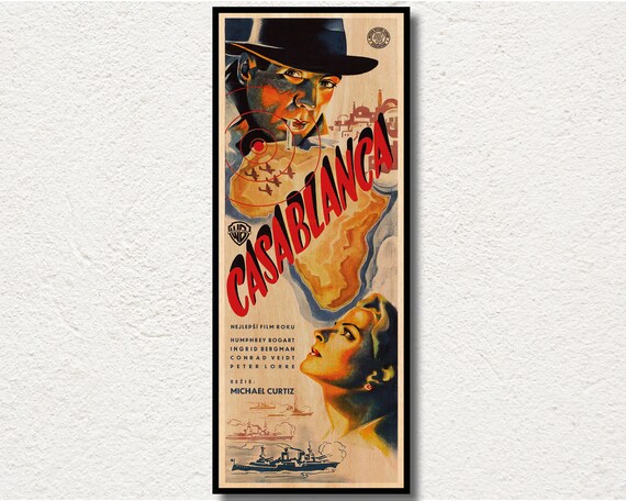 Casablanca Poster Wooden Wall Art Wall Decor Unique Gift For Etsy