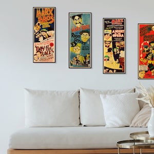 Marx Bros Fan Poster Collection, WOODEN wall art set, Cool & Unique gift for Marx Bros fans, Extra large cool wall decor Marx Brothers gift.