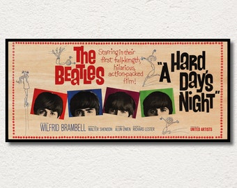 ¡Una noche de duros días! Póster de madera para pared, edición especial Roadshow horizontal para cine, regalo único para los fans de The Beatles, magnífico póster para pared.