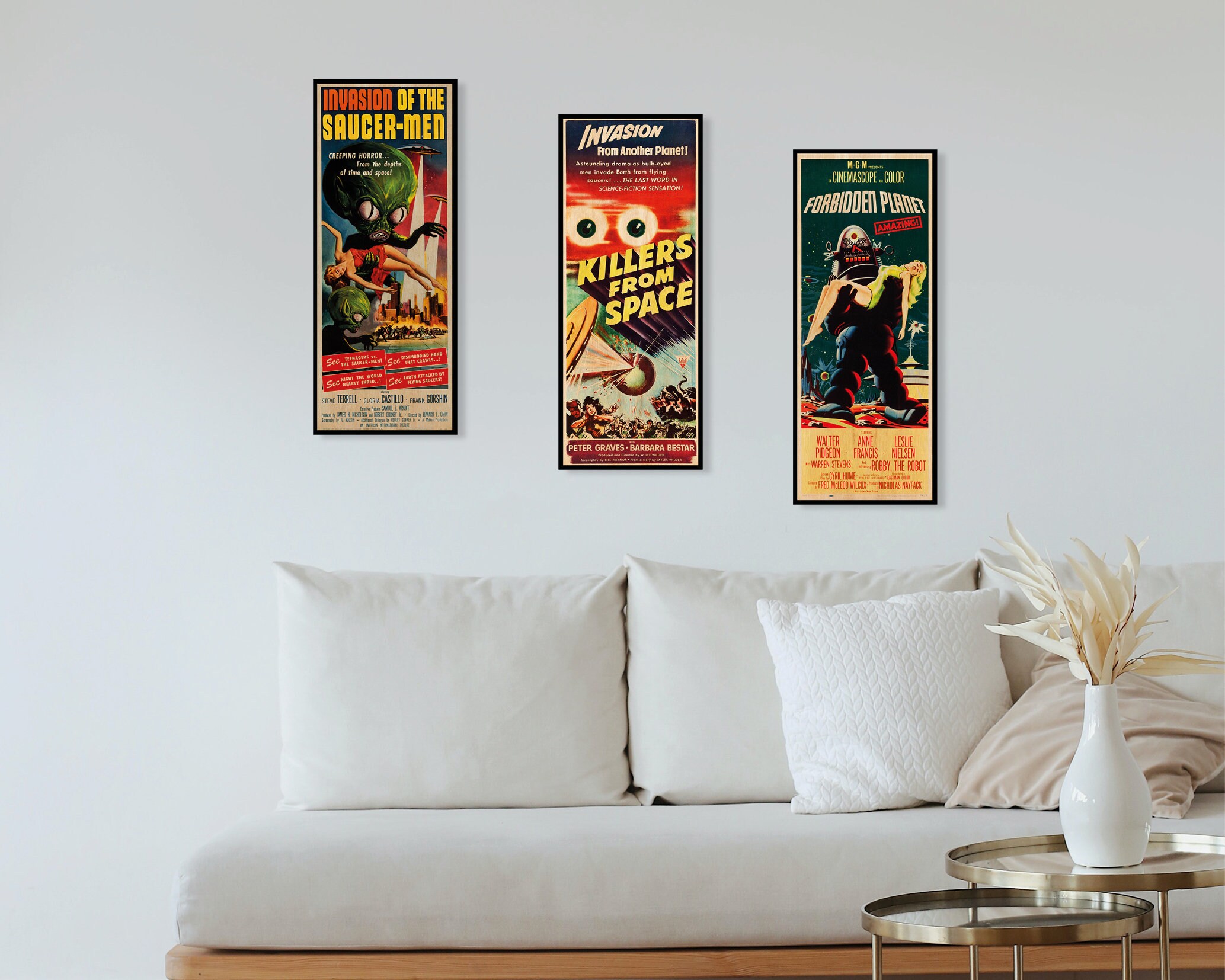 Sci-fi Alien Poster Collection WOODEN Wall Art Set Striking - Etsy