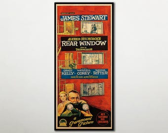 Rear Window Poster | Hitchcock Cinema Wall Art | Vintage Style Decoration | Ready to Hang Gift