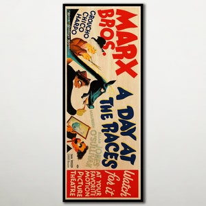 A Day at the Races WOODEN wall art poster, Roadshow special edition cinema poster, Unique Marx Bros fan gift, Marx Brothers amazing gift