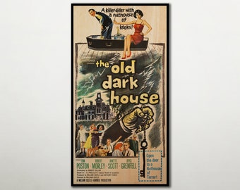 The Old Dark House Extra large WOOD PRINT Poster, Great wall art of comedy horror movie posters on WOOD for Poston and Morley movie fanatic.