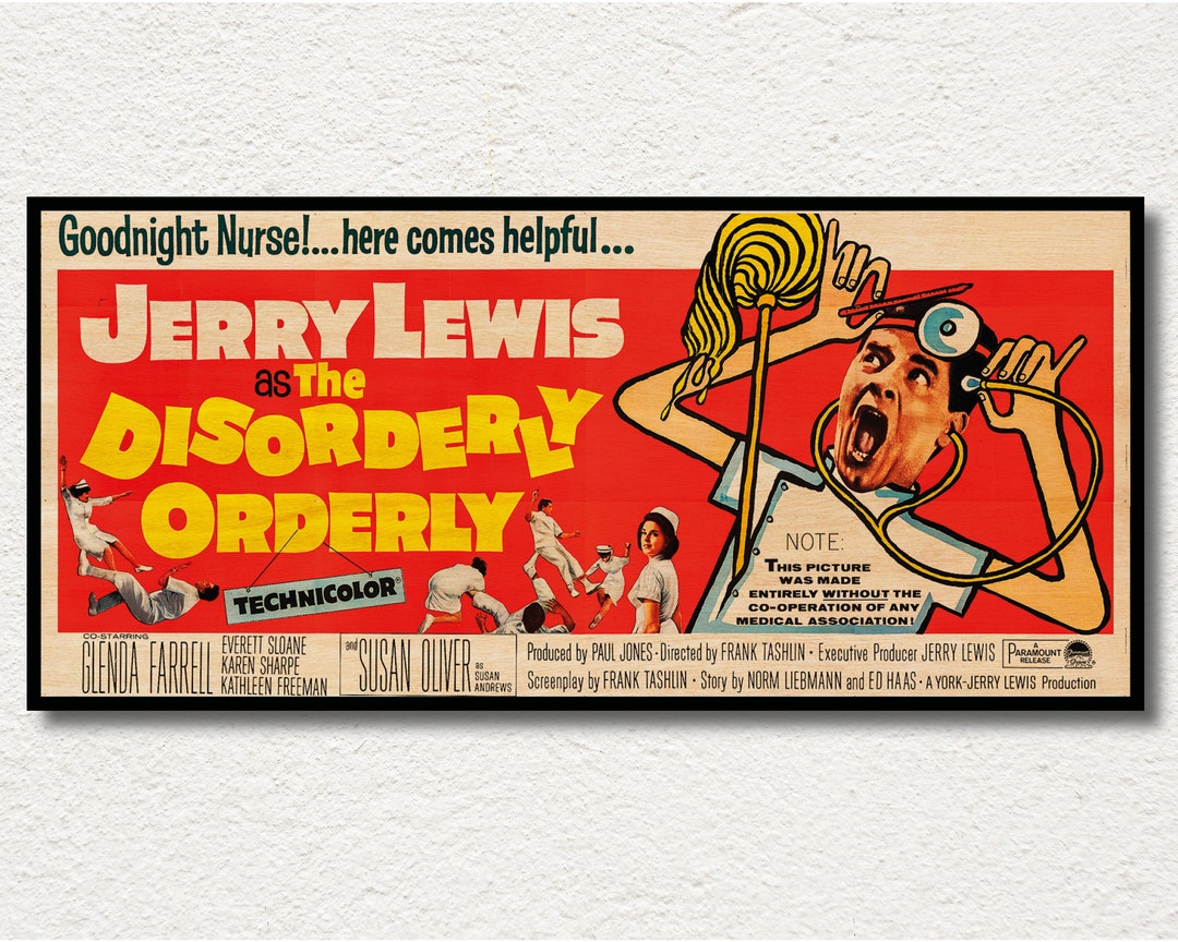 The Disorderly Orderly WOODEN Wall Art Poster, Special Edition Movie ...