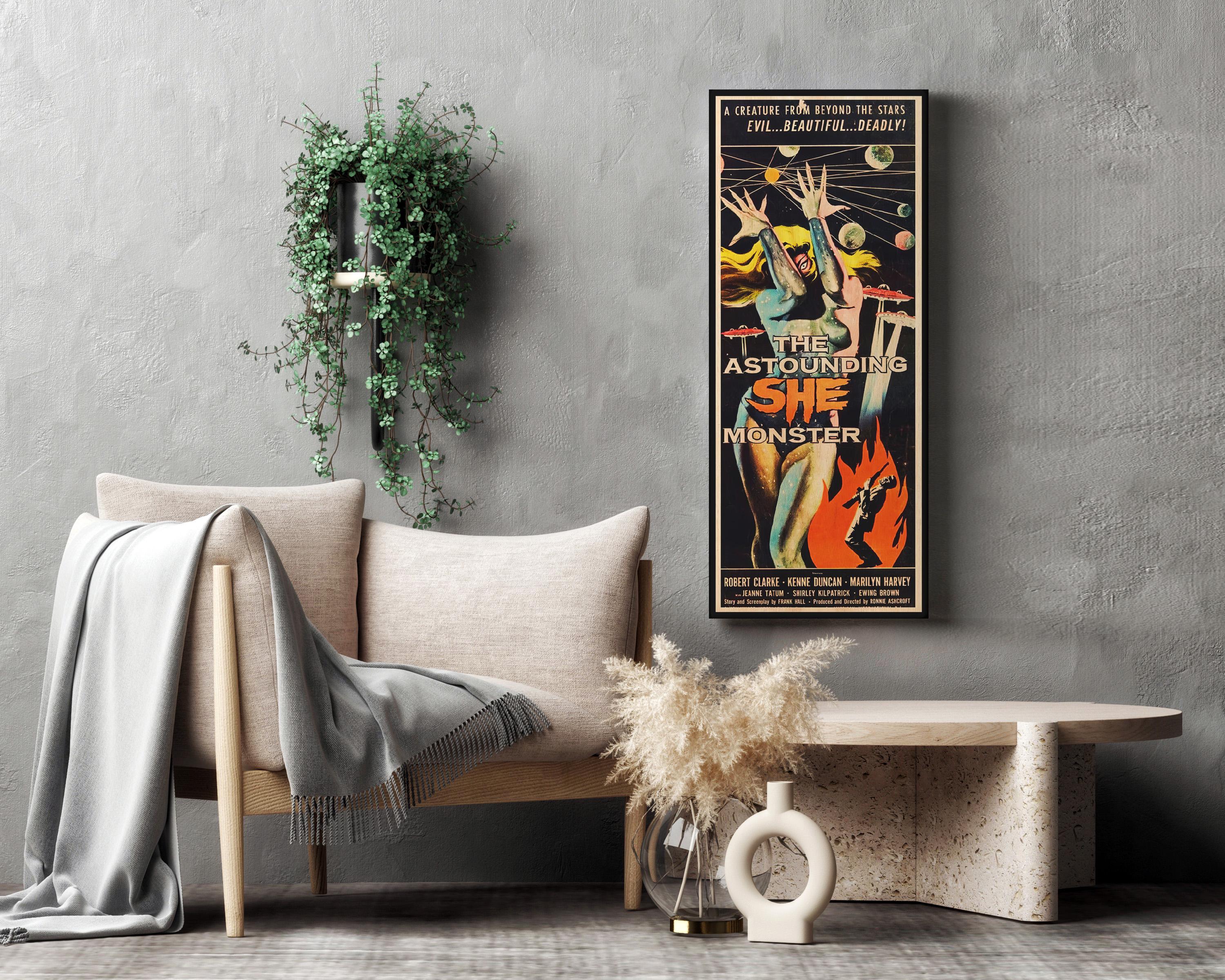 The Astounding She-monster Cult Movie Wooden Poster, Fan Art Wall