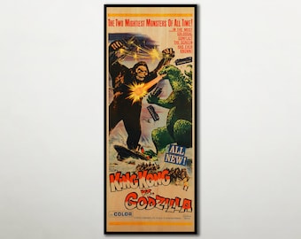 キングコング対ゴジラ ホラー映画ポスター復刻版 約18x12インチ