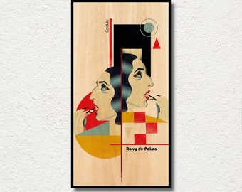 Rossy de Palma poster PRINTED on WOOD, Extra large canvas portrait wood print art, AWESOME large cinema gift of this Spanish famous actress.