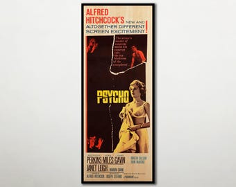 Träaffisch från filmen Psycho Cult, Alfred Hitchcocks vintageväggkonst