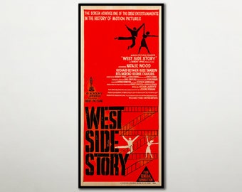 West Side Story WOOD PRINT poster, Fanart cinema movie posters on WOOD for this movie lover, Extra large wall art prints and canvas art.