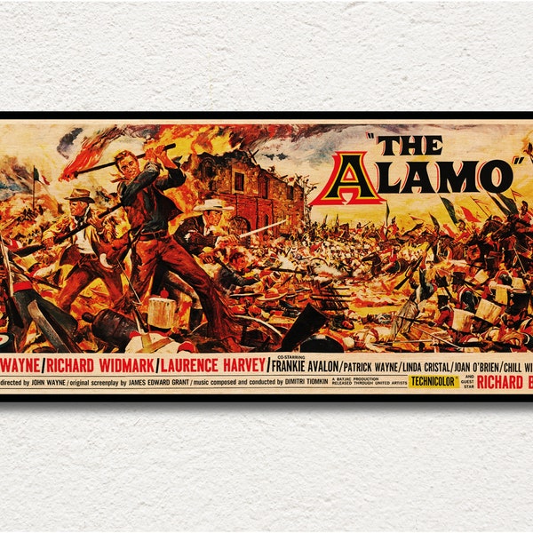 The Alamo WOODEN Wandkunst Poster, Roadshow horizontales Kino Sonderausgabe, einzigartiges Geschenk für Filmliebhaber, handgemachtes Kino Fanart Poster