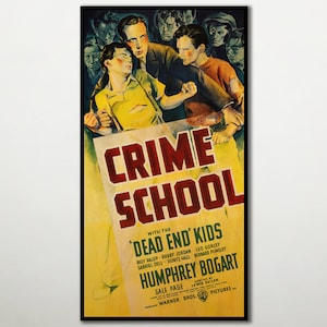 Krimi Schule Extra großes HOLZ Poster, Fanart amerikanischer Krimi Filmposter auf HOLZ für die Bogart und Seiler Filmbegeisterten.