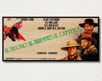 The Good, The Bad and The Ugly WOODEN poster, Handmade special edition movie poster, Original cinema unique gift for Clint Eastwood fans