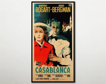 Casablanca Film Poster, Wooden Wall Art, Vintage Movie Print