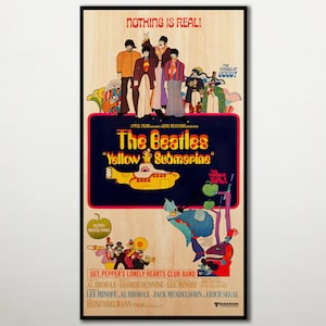 The Beatles: Yellow Submarine HIGH QUALITY wood film poster, Large wood wall art print for the Beatles fans, Gift for The Beatles band lover