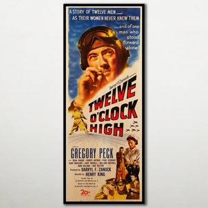 Twelve O&#39;Clock High WOOD poster, Gregory Peck poster and gift on WOOD for cinema lovers , Extra large wall art movie posters and prints.