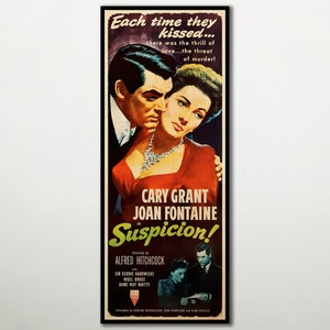 Suspicion HIGH QUALITY Holz Poster, Super fertig zum Aufhängen Geschenk für Hitchcock Fans, Erstaunliches Holz Kunstwerk für Kino und Filmliebhaber.