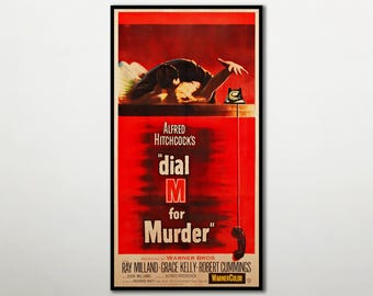 Dial M For Murder - Hitchcock-fanposter | Träväggdekoration | Naturligt ådringstryck