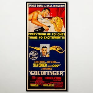 Goldfinger WOOD PRINT Poster, Fanart cinema movie posters on WOOD for the James Bond movie lover, Extra large wall art prints and canvas art