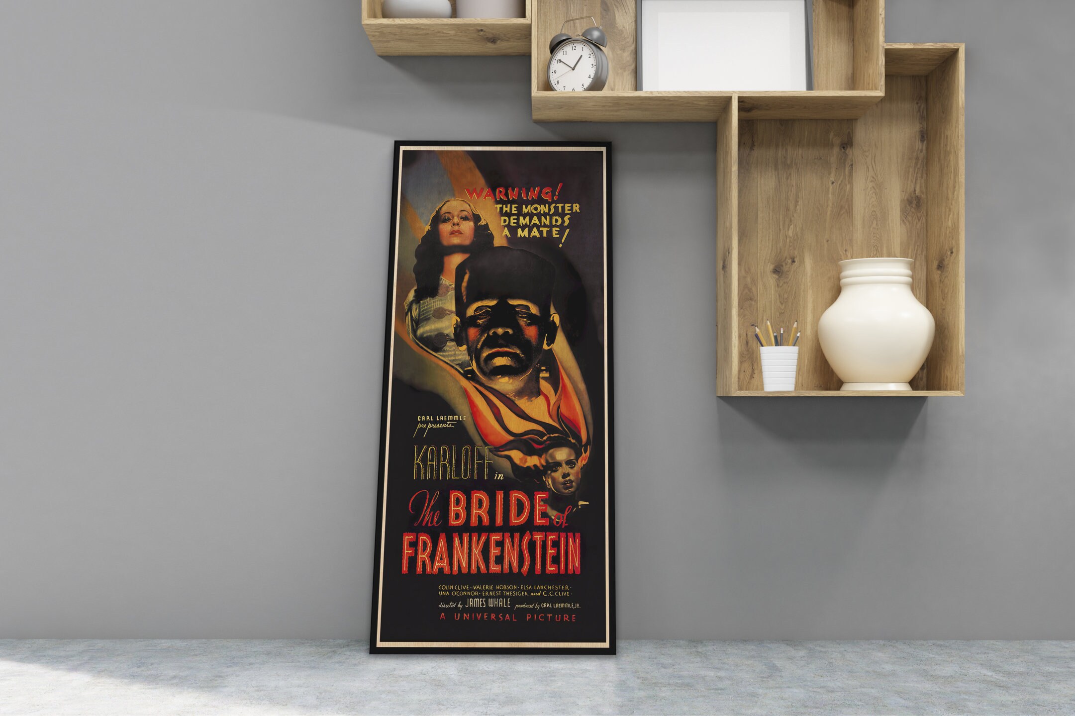 The Bride of Frankenstein HIGH QUALITY Movie Wood Poster, Horror Large ...