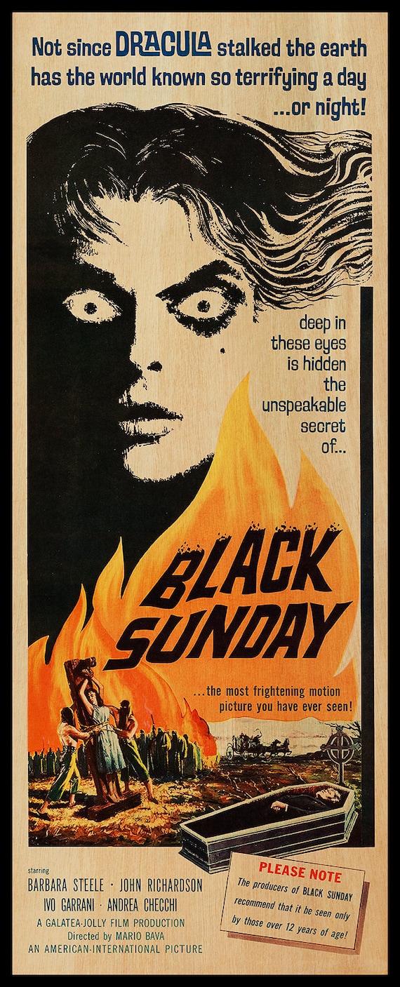 Black Sunday WOODEN POSTER, Extra Large Cool Unique Gift for