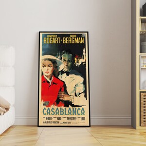 Large WOOD wall art Casablanca poster, Home decor wooden wall art Fanart cinema Casablanca print, Big wall art film poster for movie lovers image 3
