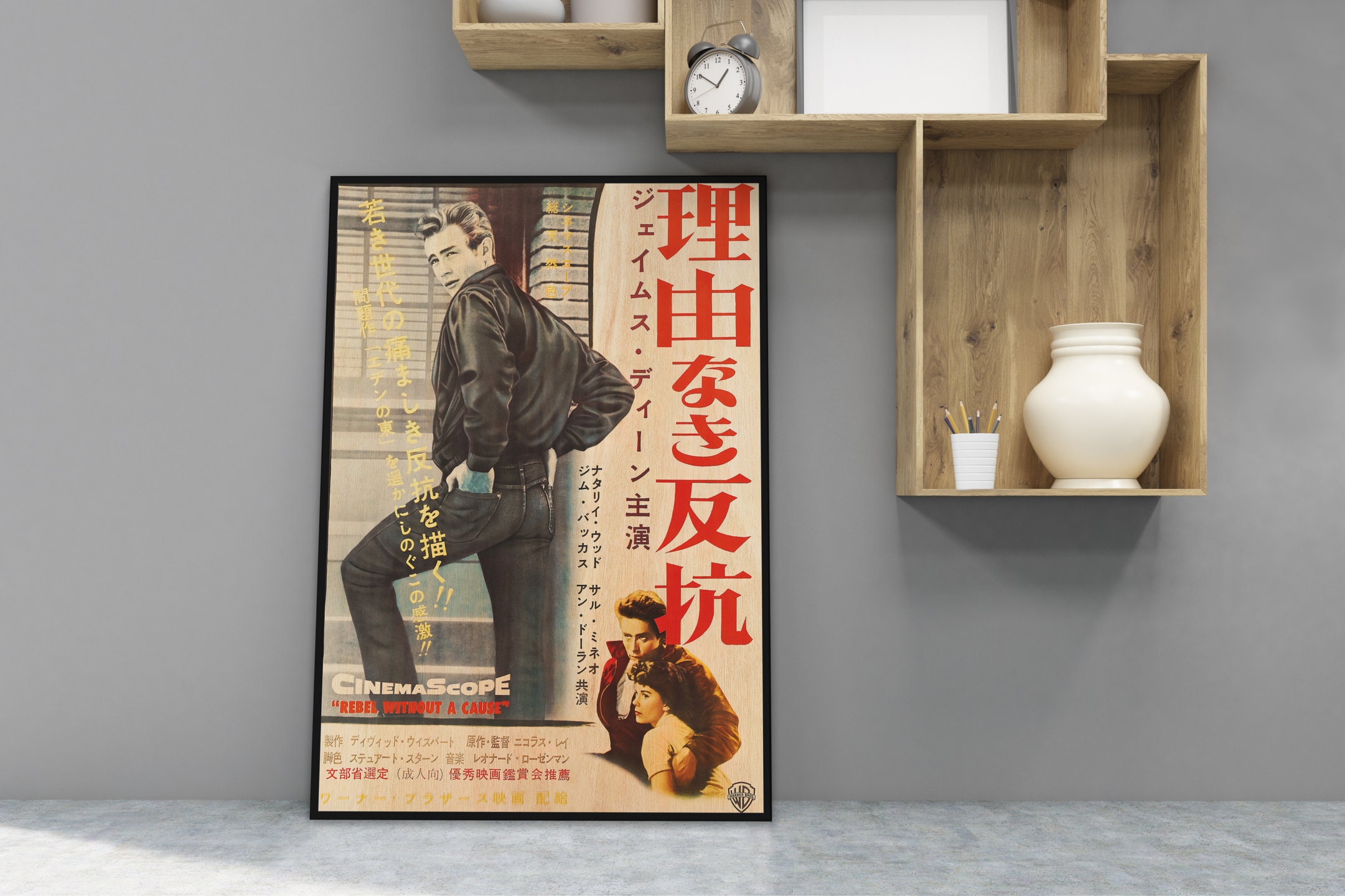 ジェームス ディーン/ナタリー ウッド　理由なき反抗　ポスター調　木製ボード ジェームス ディーン/ナタリー ウッド 理由なき反抗 ポスター調 木製