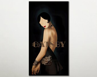 The Great Gatsby large WOODEN wall art alternative poster, Fanart cinema gift on WOOD for this movie lover, Extra large wall art film poster