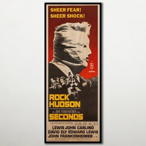 Seconds WOODEN POSTER, Horror movie posters and prints, Extra large cool unique gift for horror movie lovers. Large canvas art