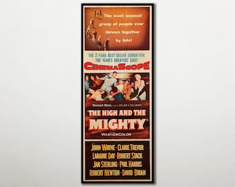 The High and the Mighty Wood Movie Poster, John Wayne Fan Art, Cinema Wall Art