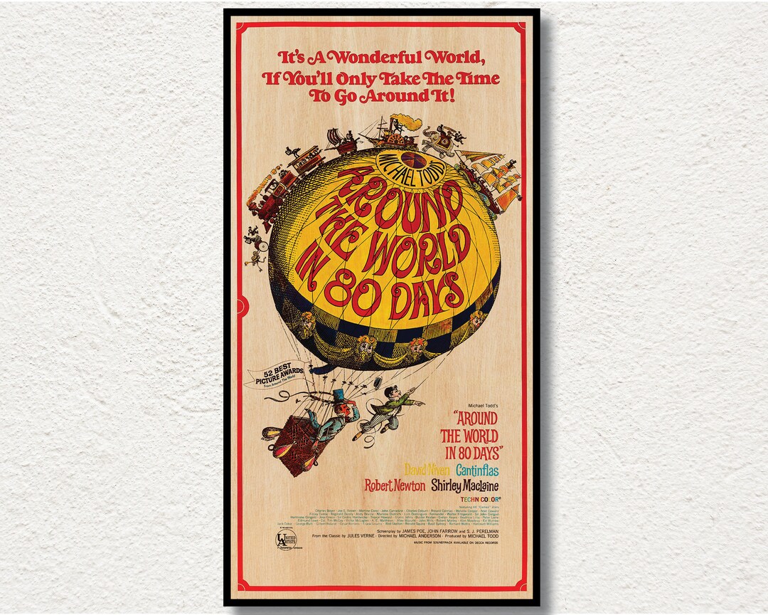 Large WOOD Wall Art around the World in 80 Days Etsy