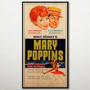 Póster de película musical de madera de ALTA CALIDAD de Mary Poppins, impresión artística de pared de madera grande para fanáticos de Mary Poppins, ideas para regalos de carteles e impresiones de madera.