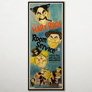 Room Service WOODEN POSTER, Extra large cool unique gift for Marx Brothers fans and lovers, Marx Brothers poster gift idea, Wood canvas art
