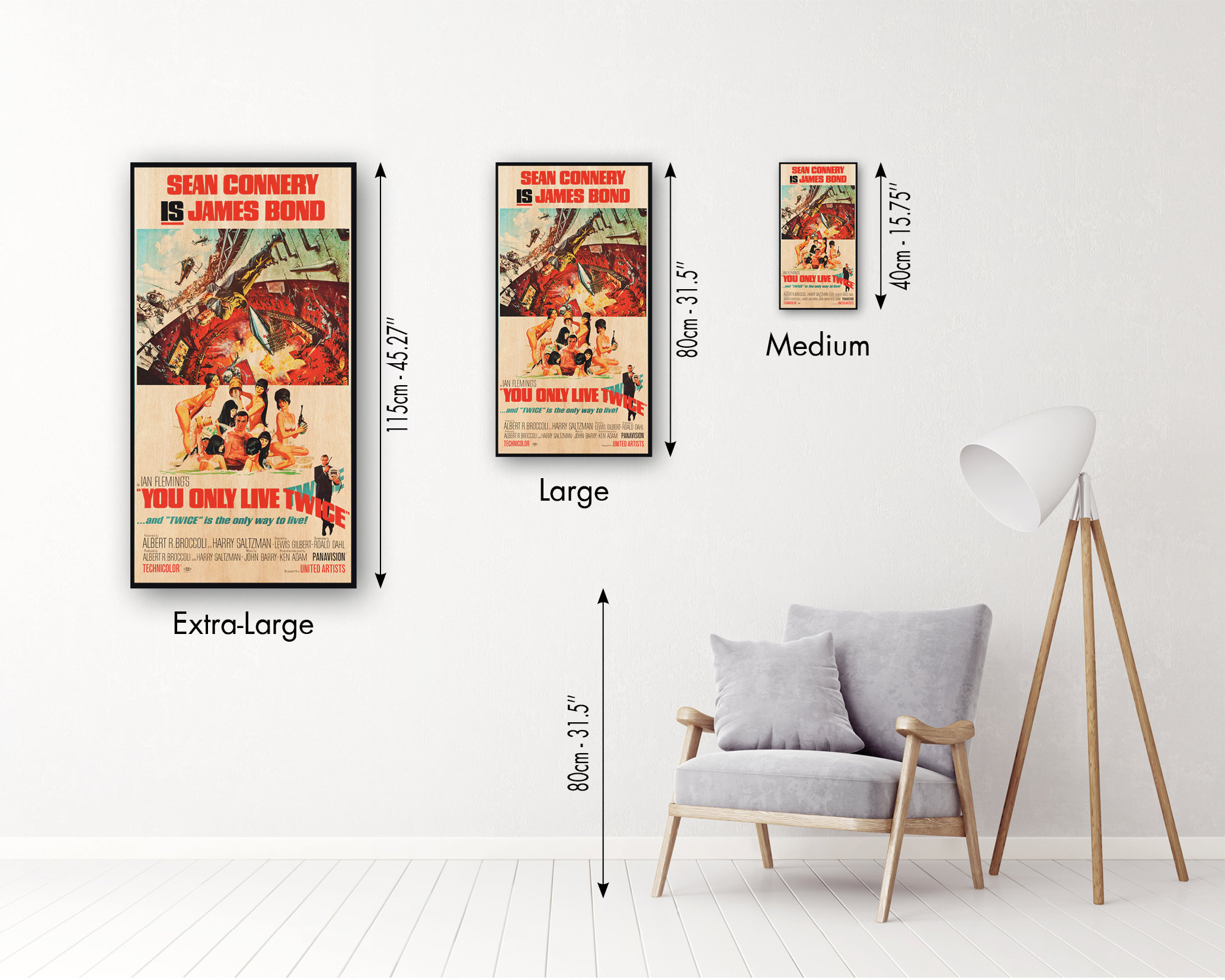 You Only Live Twice Wooden Poster, Extra Large Wall Art Film