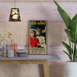 Large WOOD wall art Casablanca poster, Home decor wooden wall art Fanart cinema Casablanca print, Big wall art film poster for movie lovers image 5