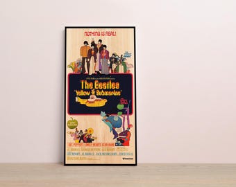 The Beatles Yellow Submarine Wood Film Poster: Cult Movie Wall Art