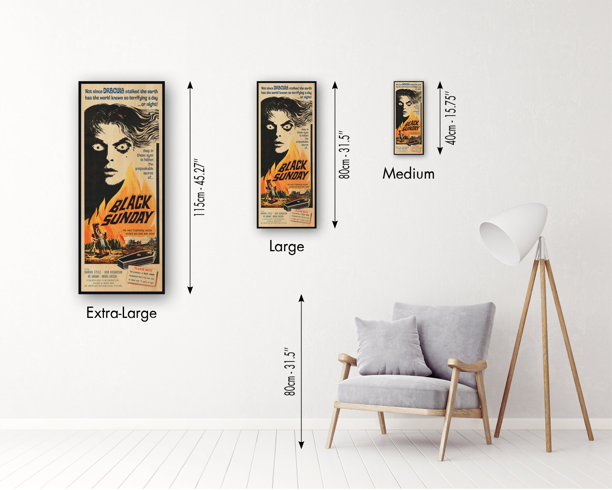 Black Sunday WOODEN POSTER, Extra Large Cool Unique Gift for