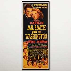 Póster de la película &quot;El Sr. Smith va a Washington&quot; en madera, póster de cine fan art en madera para fans de James Stewart y Frank Capra, regalos de cine extra grandes.