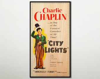 街の灯 (1931) チャーリー・チャップリンの映画ポスター復刻版 約18x12