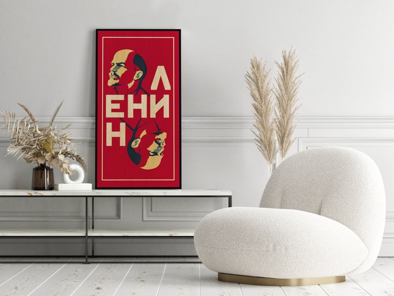 LENIN Portrait art PRINTED on WOOD, Large wood wall art. Extra Large Canvas art, Awesome exclusive gift for art lovers. image 7