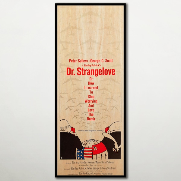 Dr Strangelove WOODEN POSTER, Póster de cine de alta calidad Fanart en MADERA para los amantes del cine de Kubrick, Póster de película de regalos únicos, Arte de pared grande.