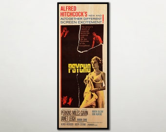 Psycho HIGH QUALITY classic movie wood poster, Large wood wall art prints, Birthday anniversary gift art for men and women, Wood poster art